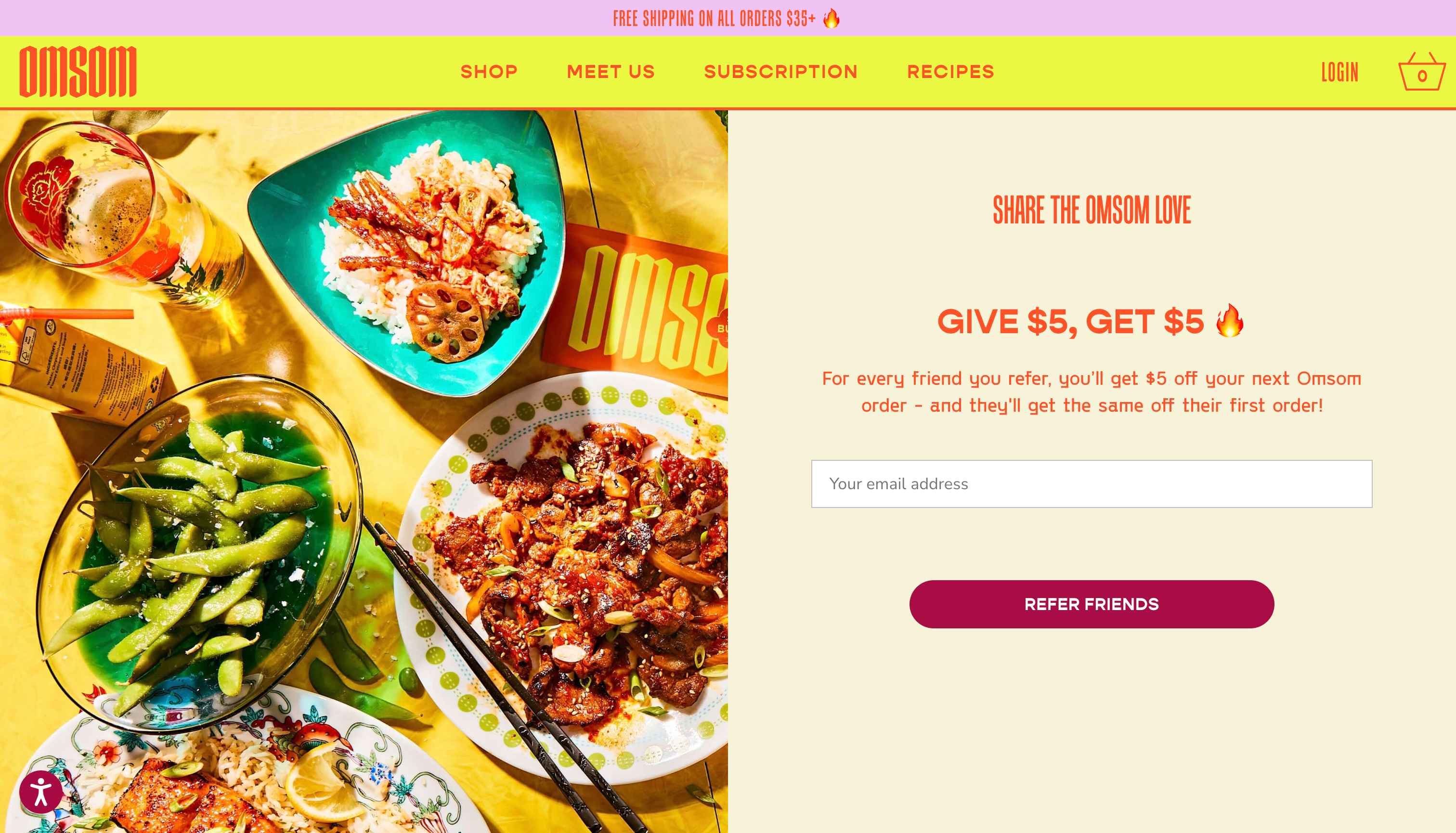 Omsom referral program example