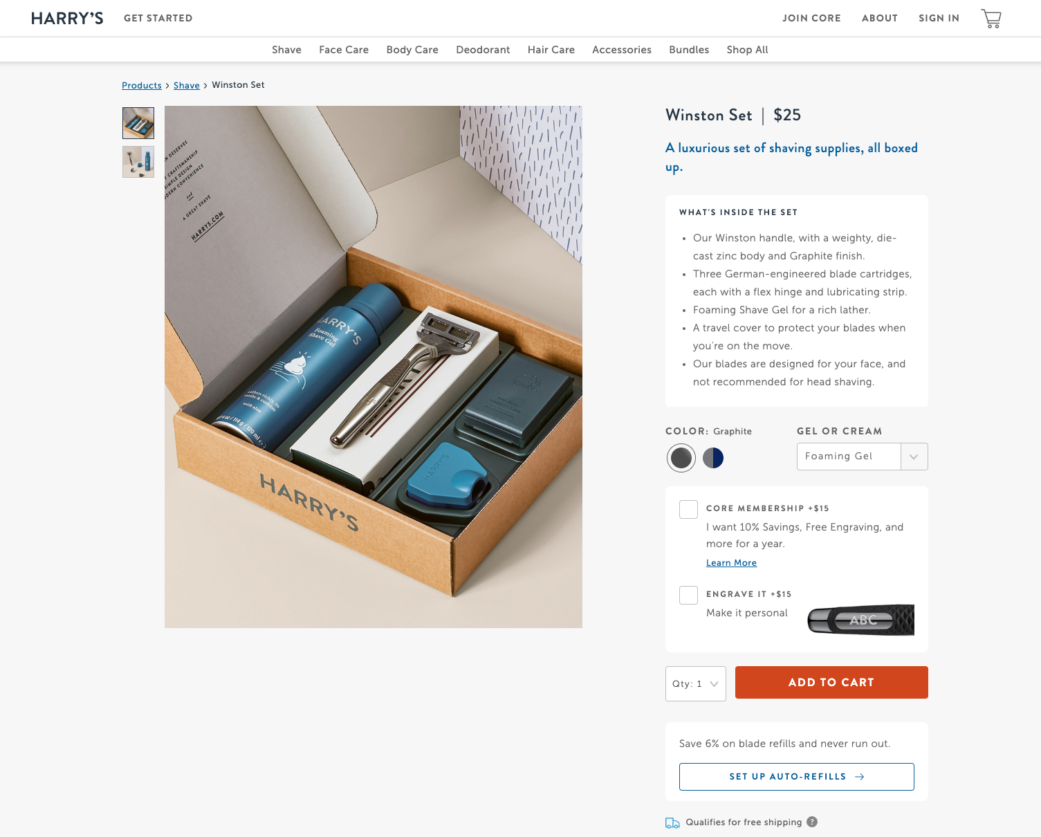 Harry's product bundle example
