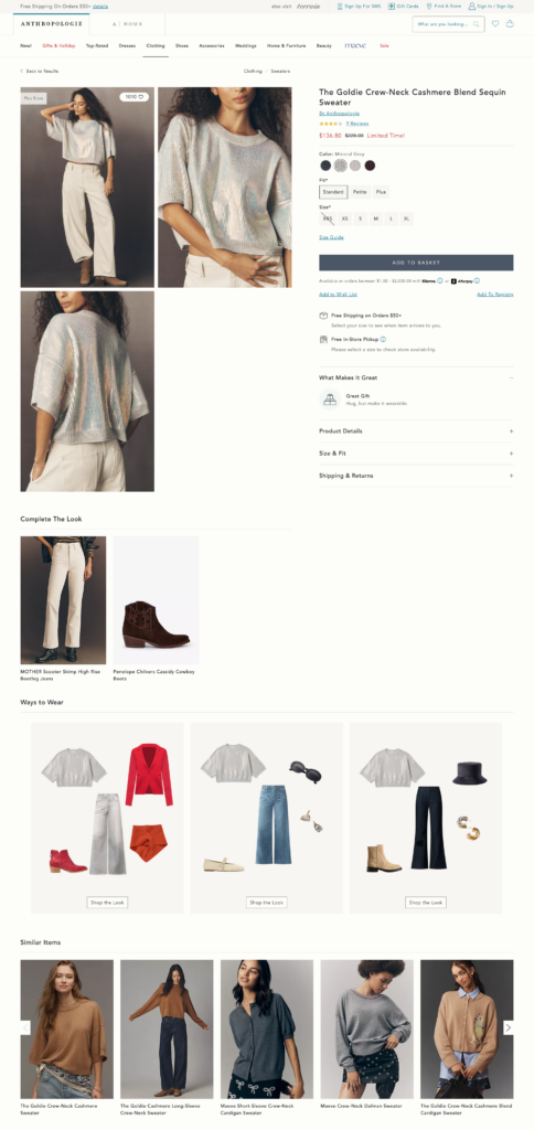 anthropology.com product page