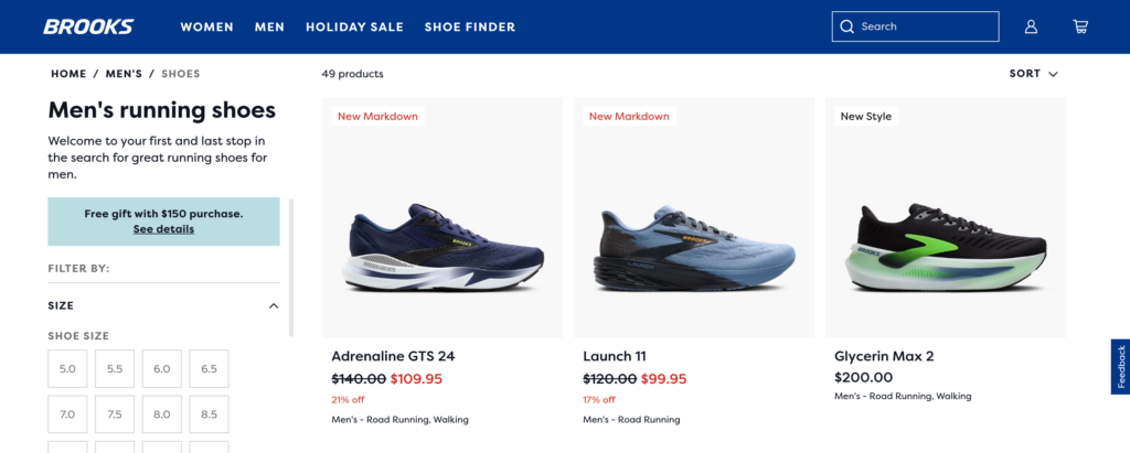 brooks running strikethrough price