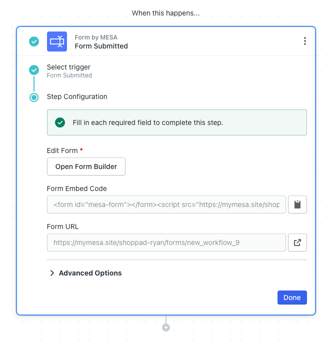 form workflow step
