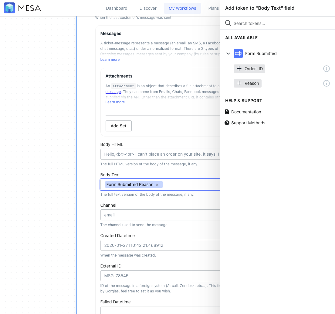 gorgia create ticket options