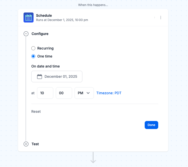 Schedule the workflow