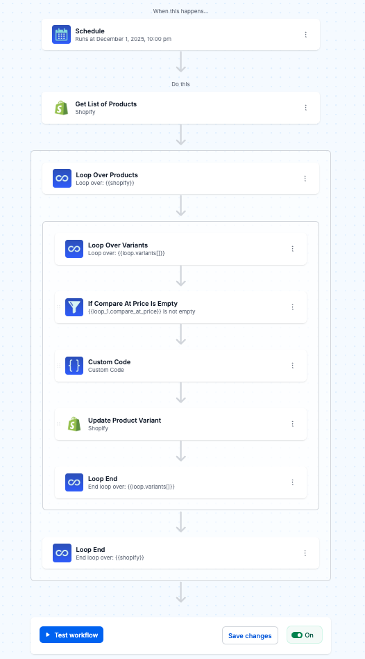 Turn workflow “On”