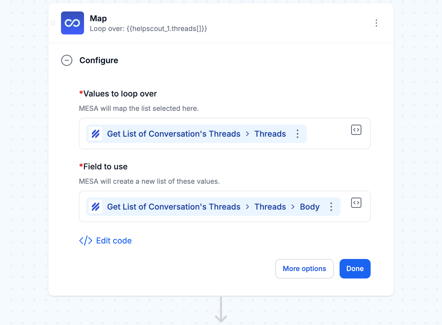 Loop through conversation threads