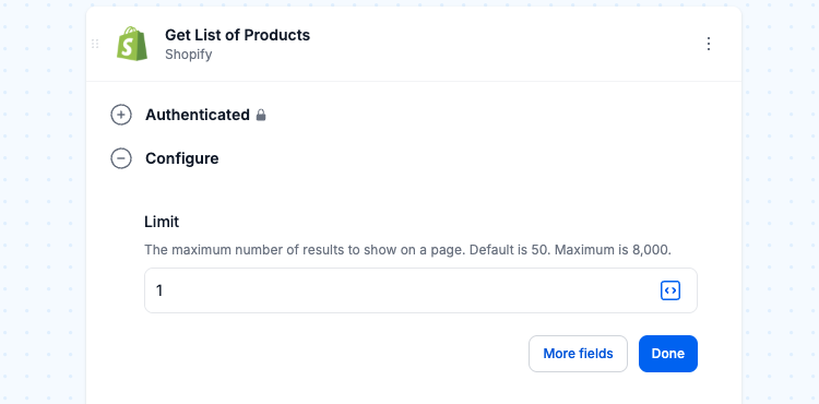 Get list of products