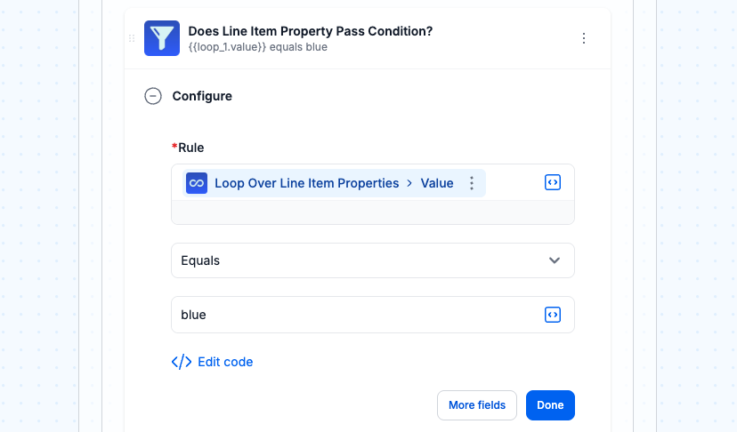 Does the line item property pass the condition?