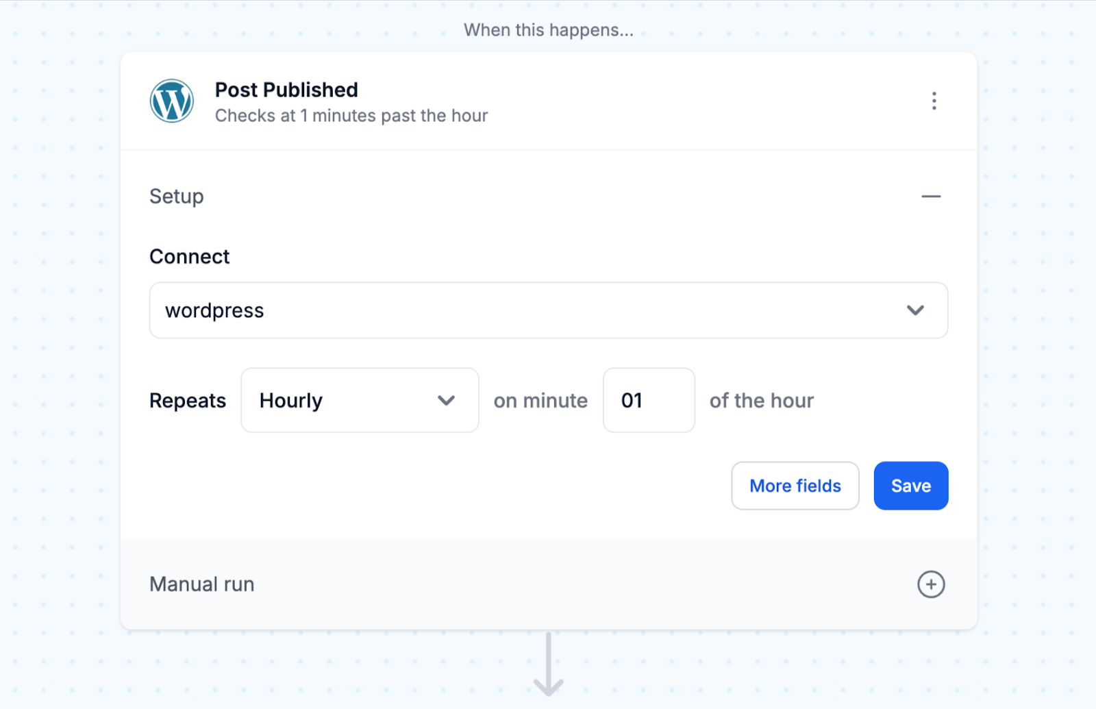 Connect WordPress as the trigger