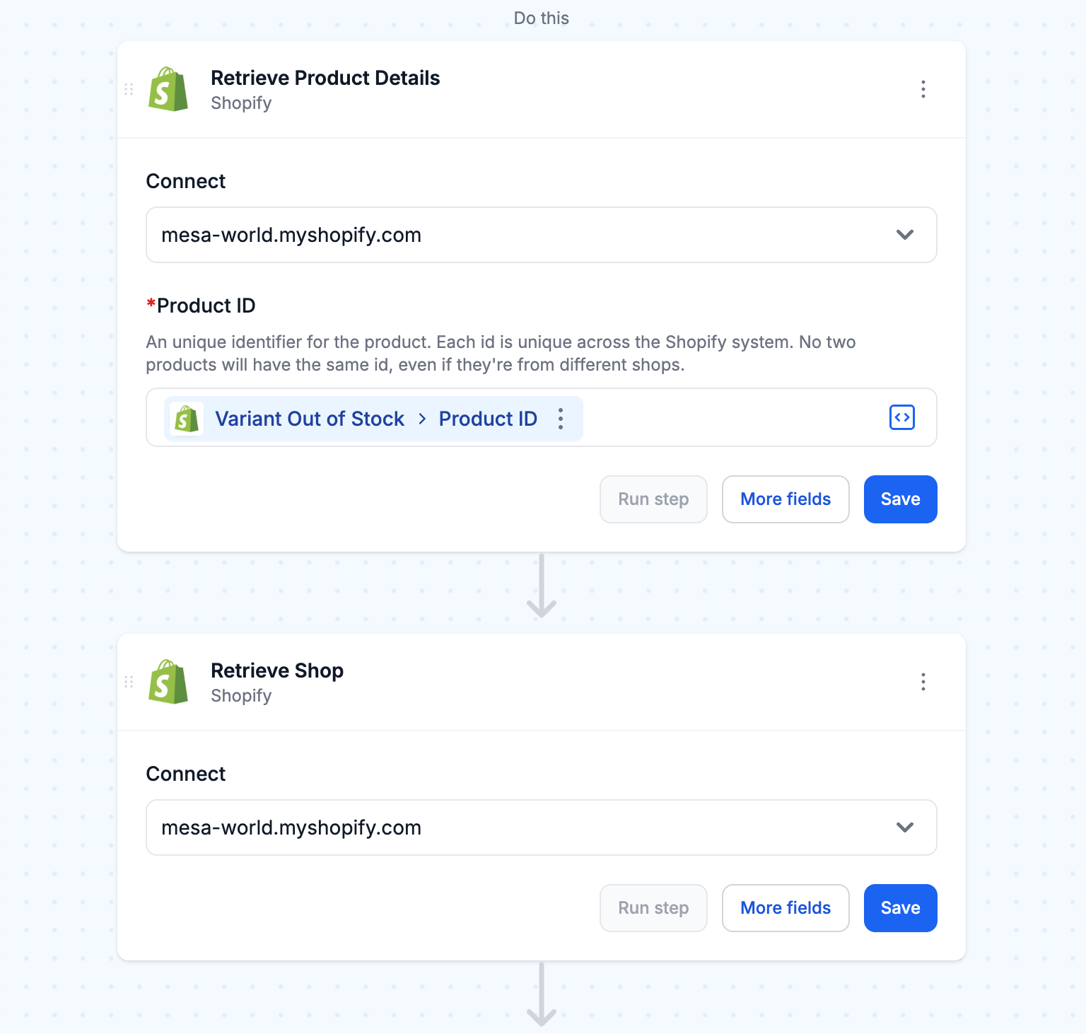 Retrieve product and shop details
