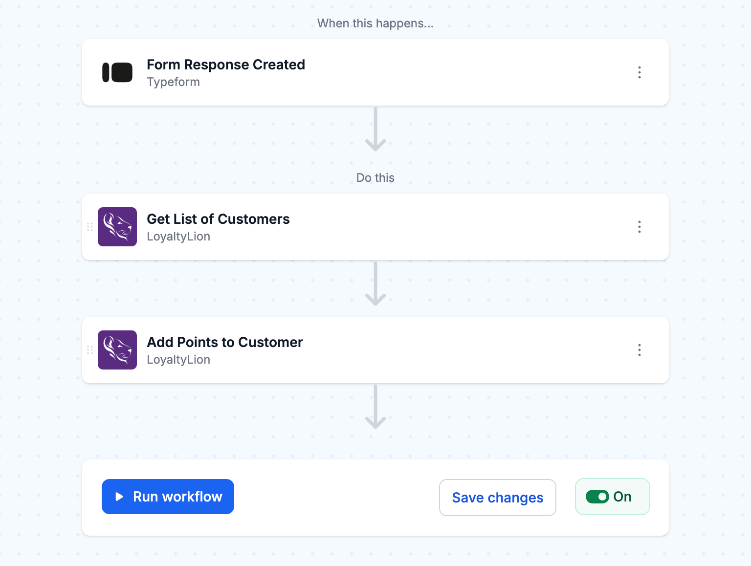 Turn “On” to Automatically Give Loyalty Points After Typeform Submissions