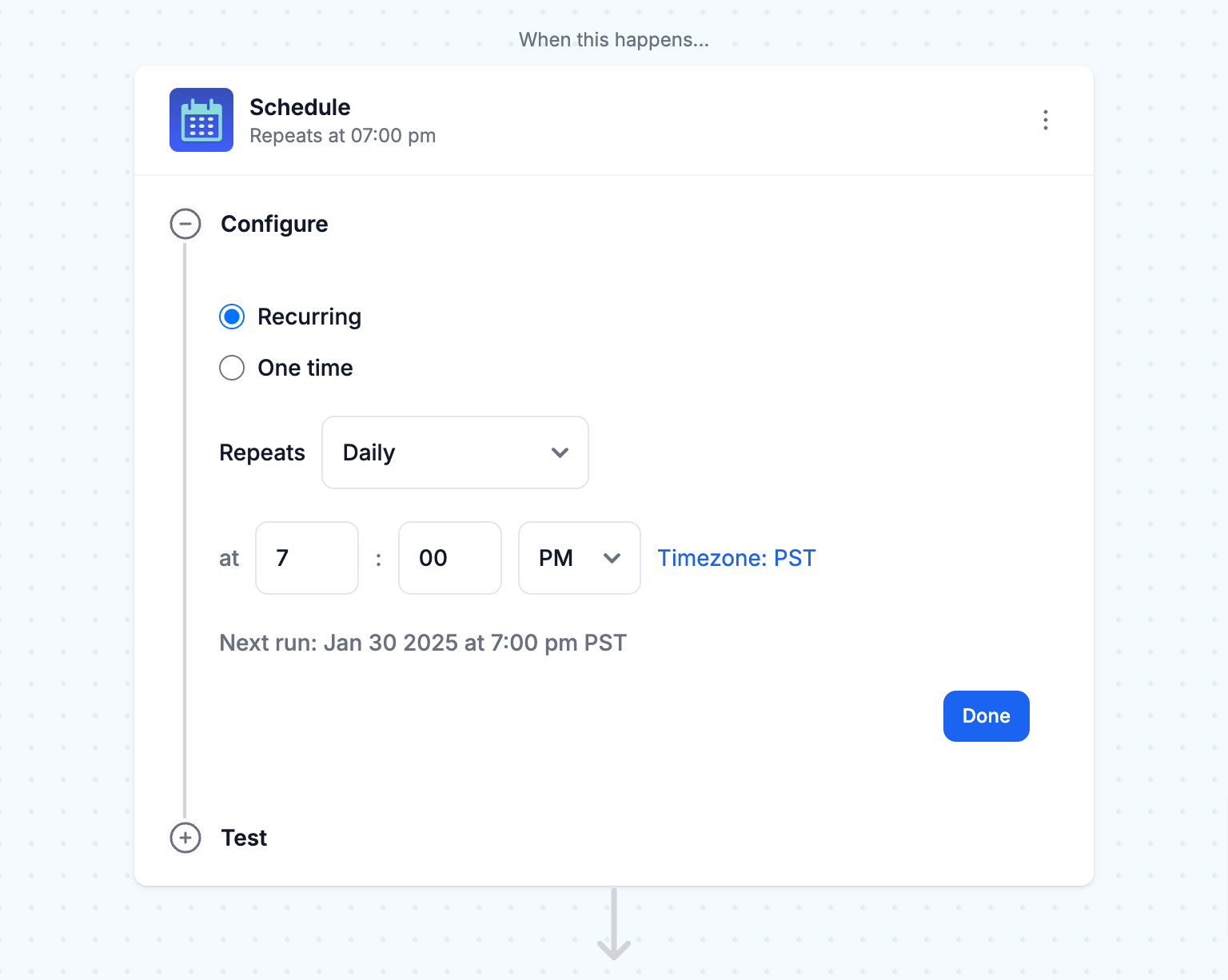 Start by choosing the event that will trigger your Discord message automation.