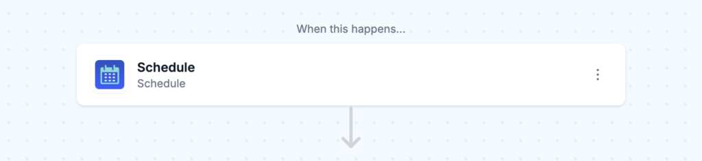 Screenshot: schedule trigger configuration