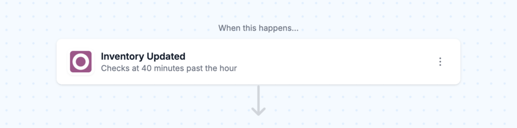 workflow trigger: odoo inventory updated