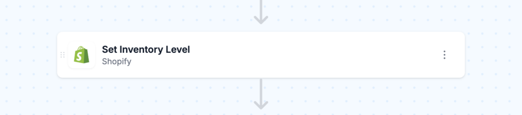 workflow action: set shopify inventory level