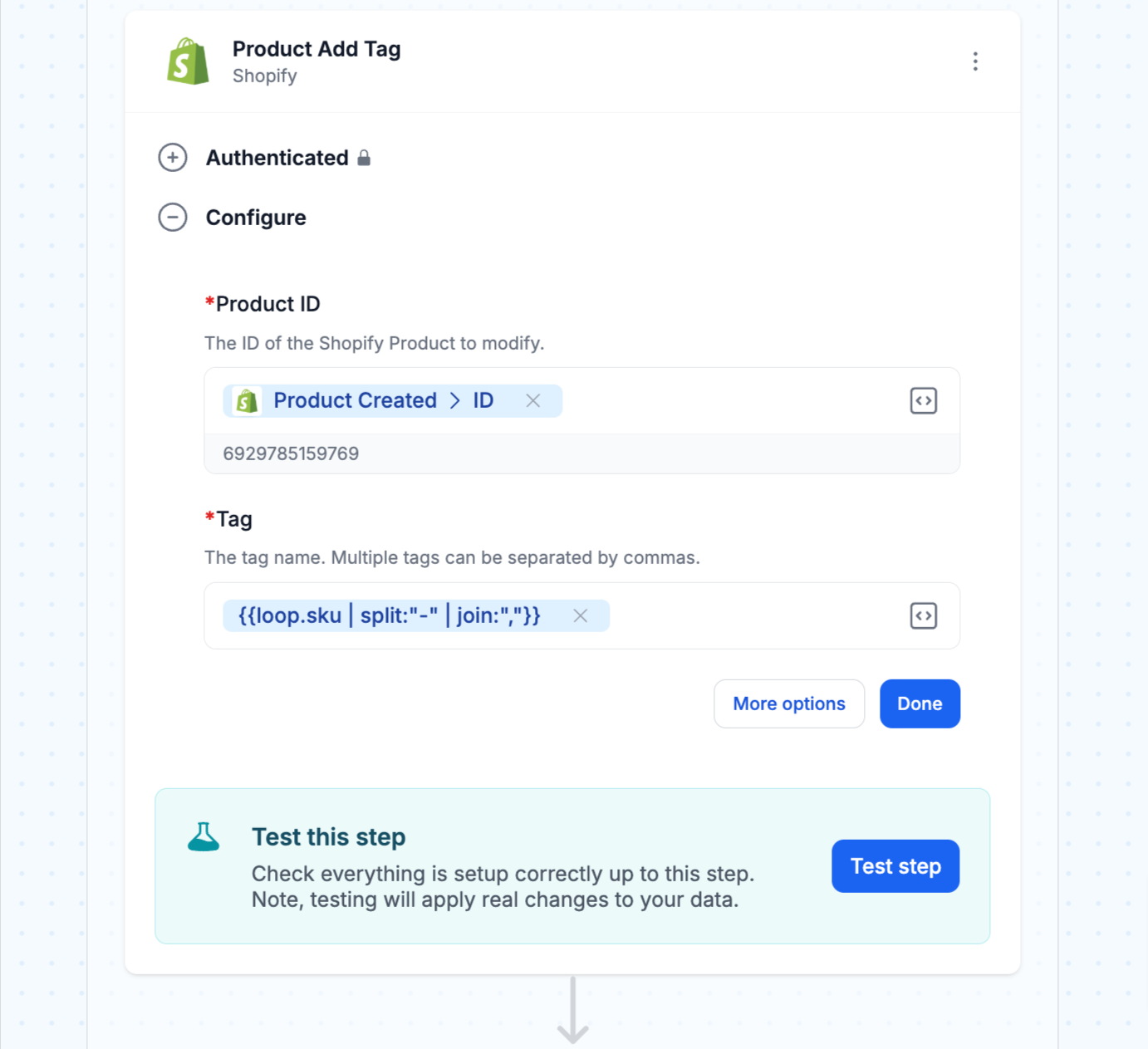 Add product tags based on SKU