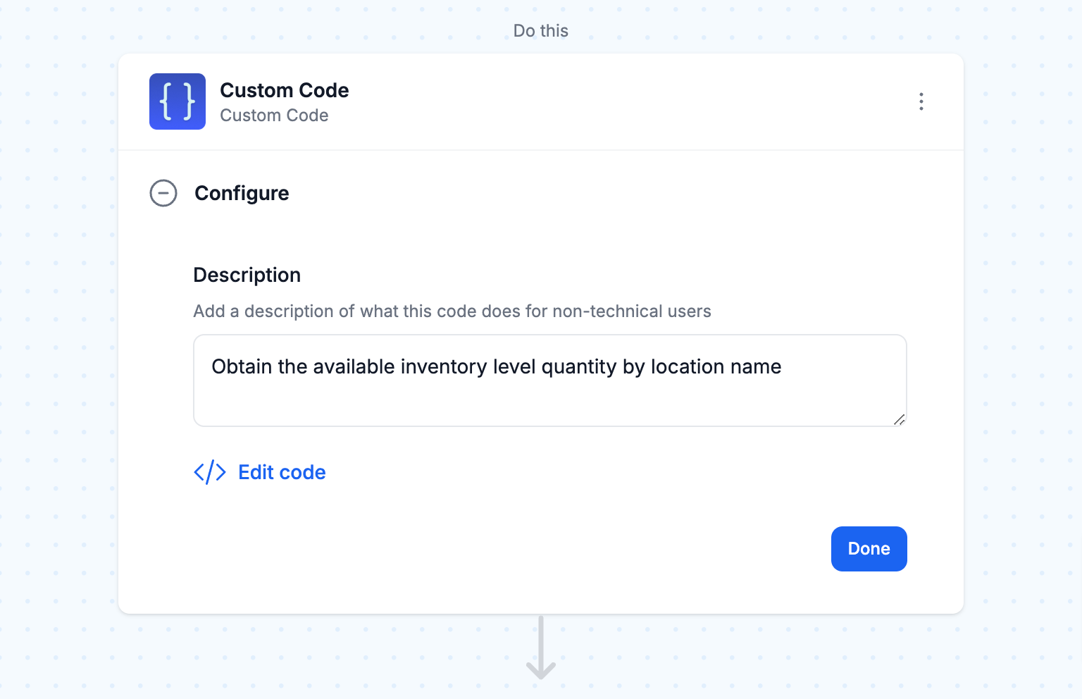Use Code to gather inventory levels