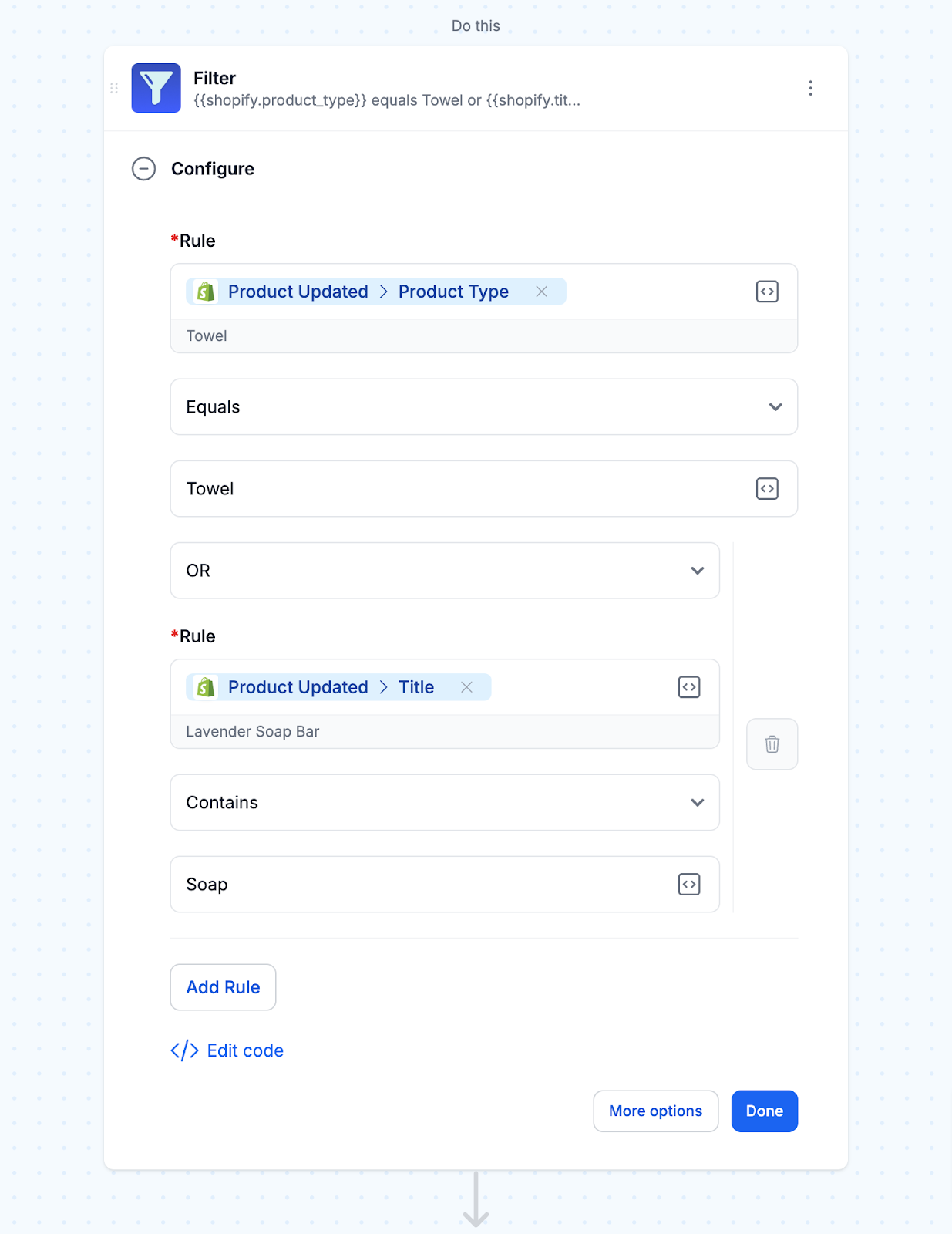 Filter using AND, OR logic