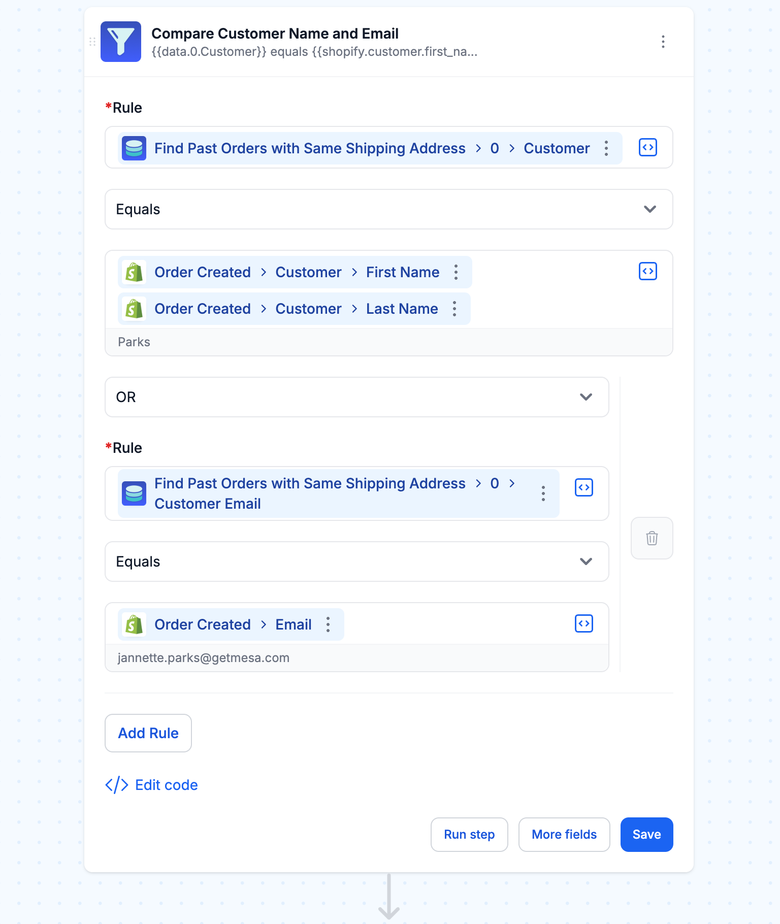 Compare customer information for discrepancies