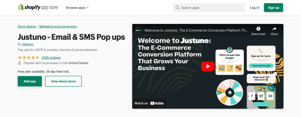 justuno app