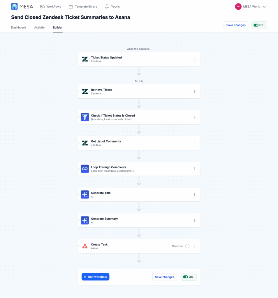 mesa ai workflow template