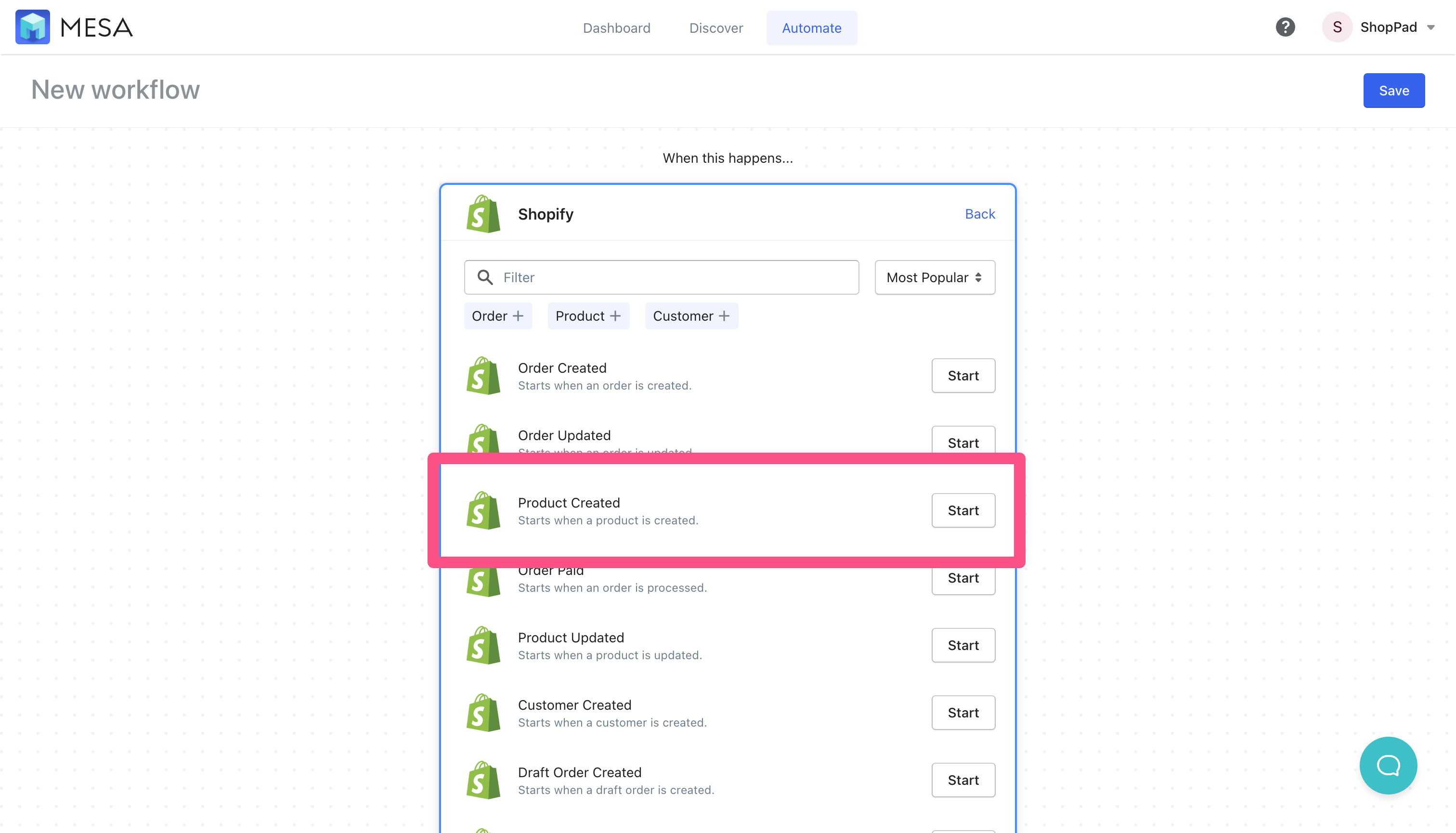 workflow-product-created
