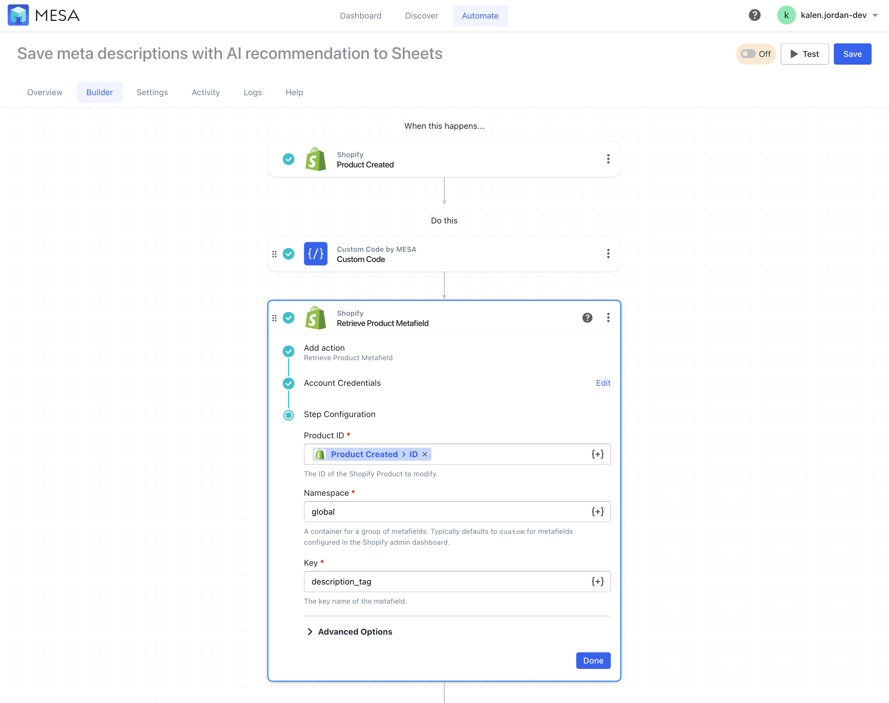 retrieve product metafield