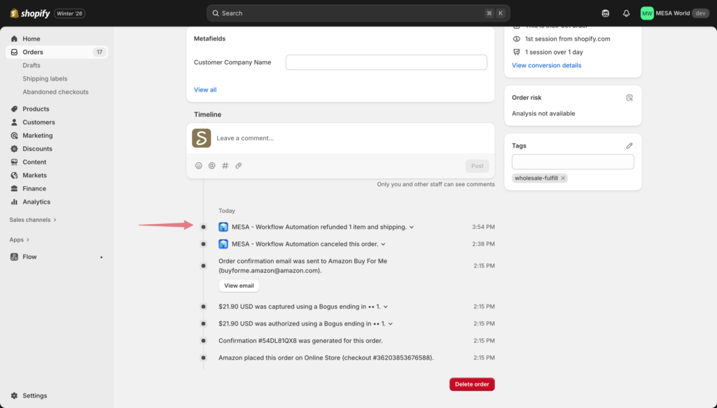 shopify admin order cancelled