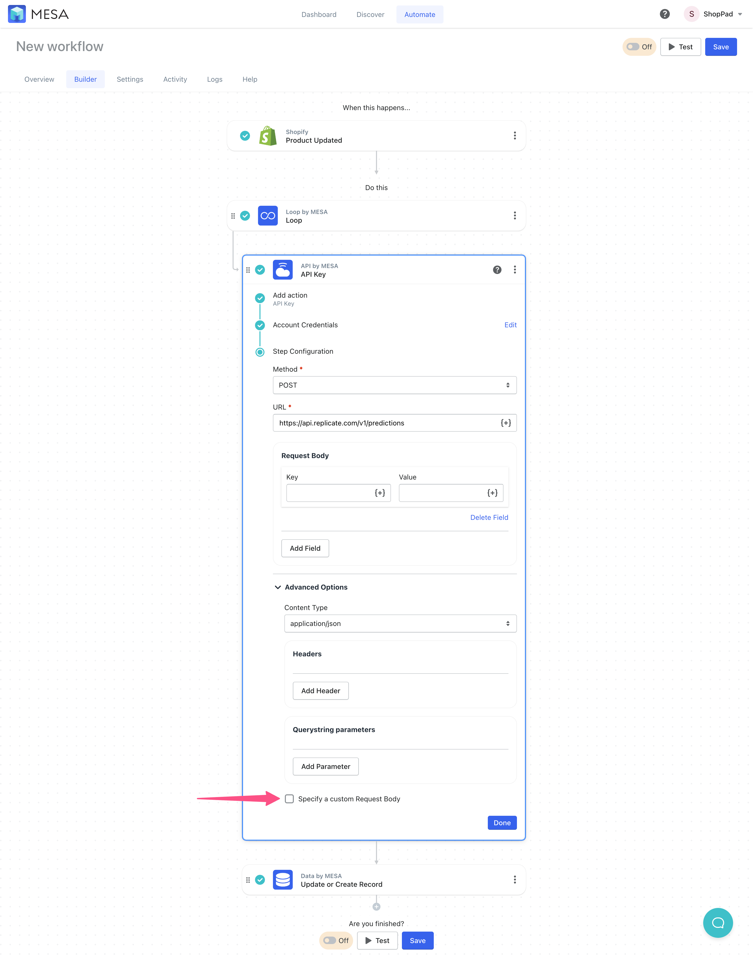 shopify api custom body