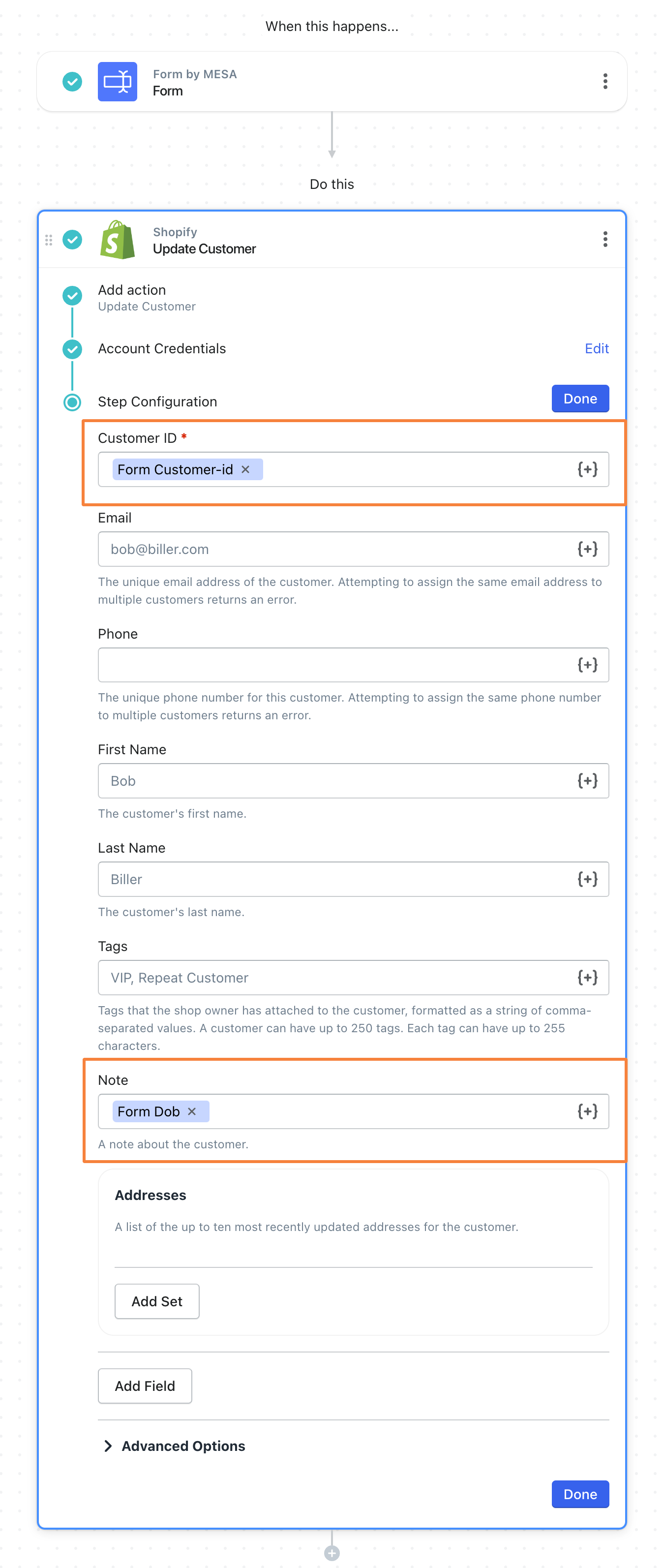 shopify add customer birthday to notes - variables
