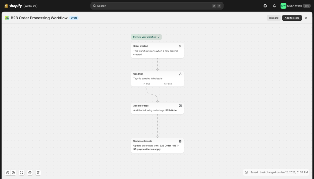 shopify flow b2b order routing