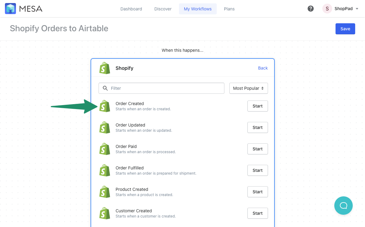 shopify order created