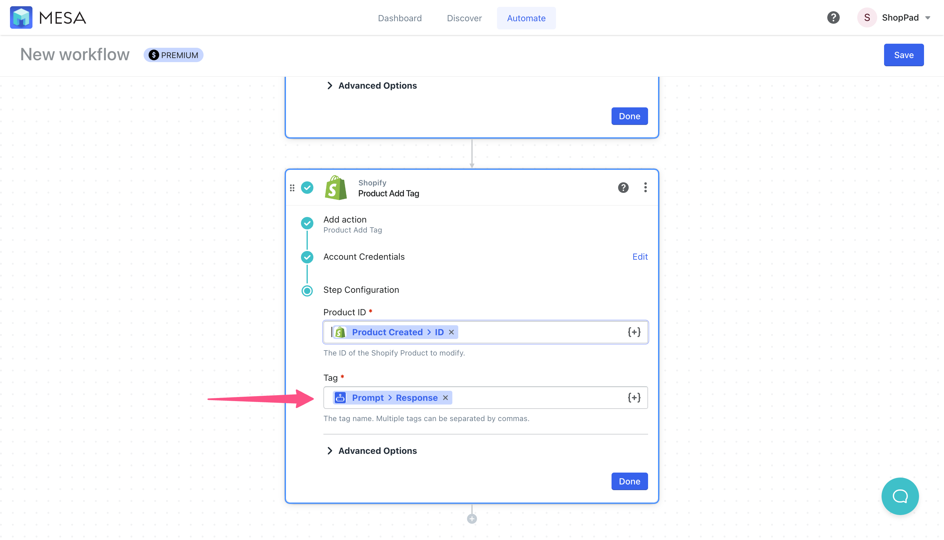 shopify product tags from ai prompt