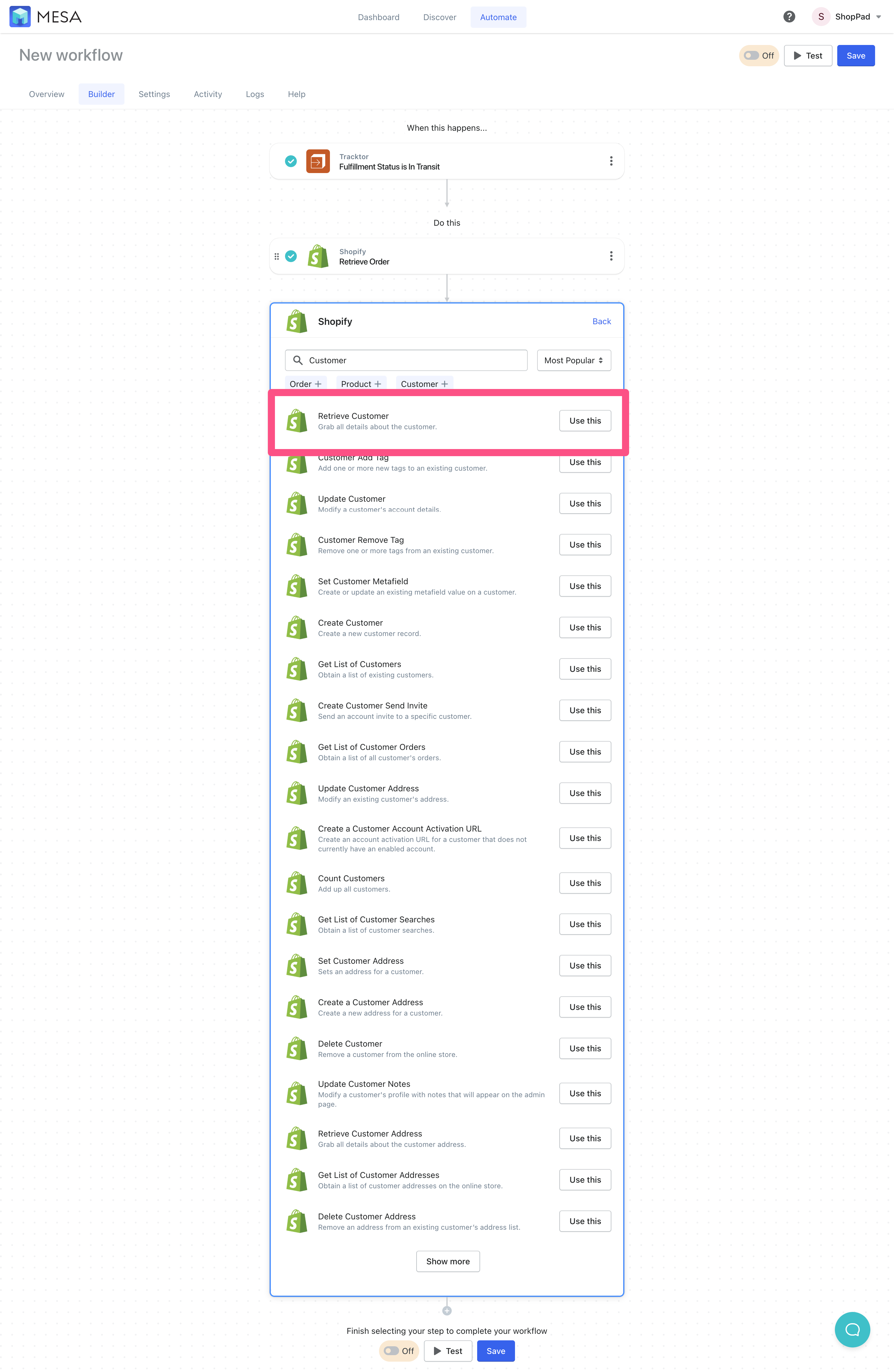 shopify retrieve customer