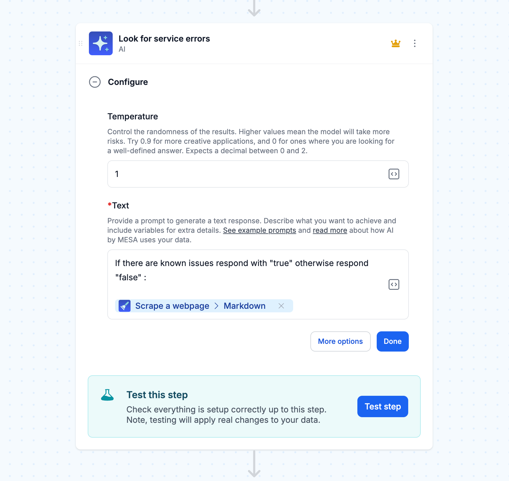 Use AI to analysis the scraped webpage