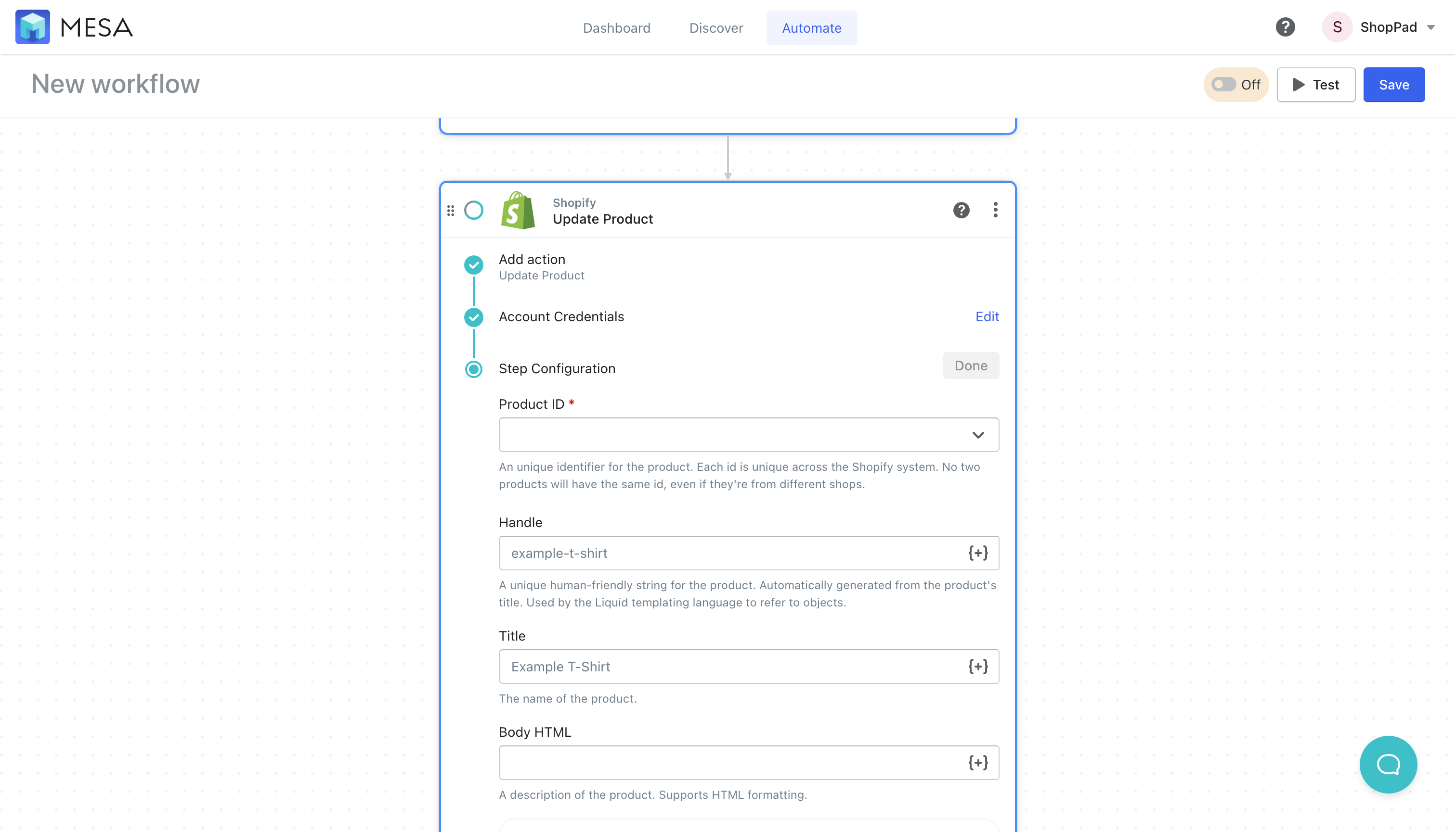 shopify update product step