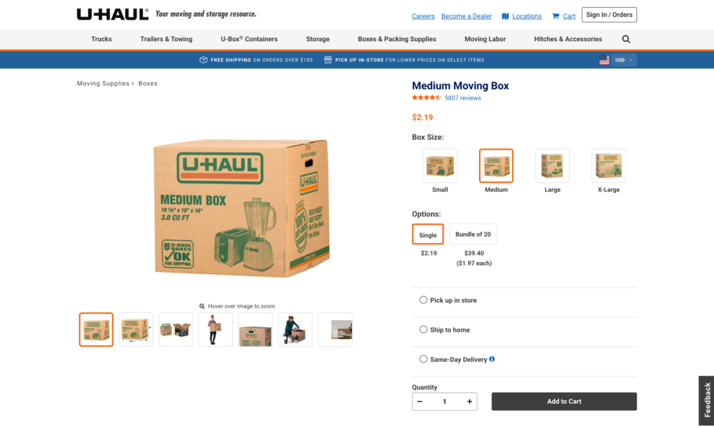 uhaul moving box product page