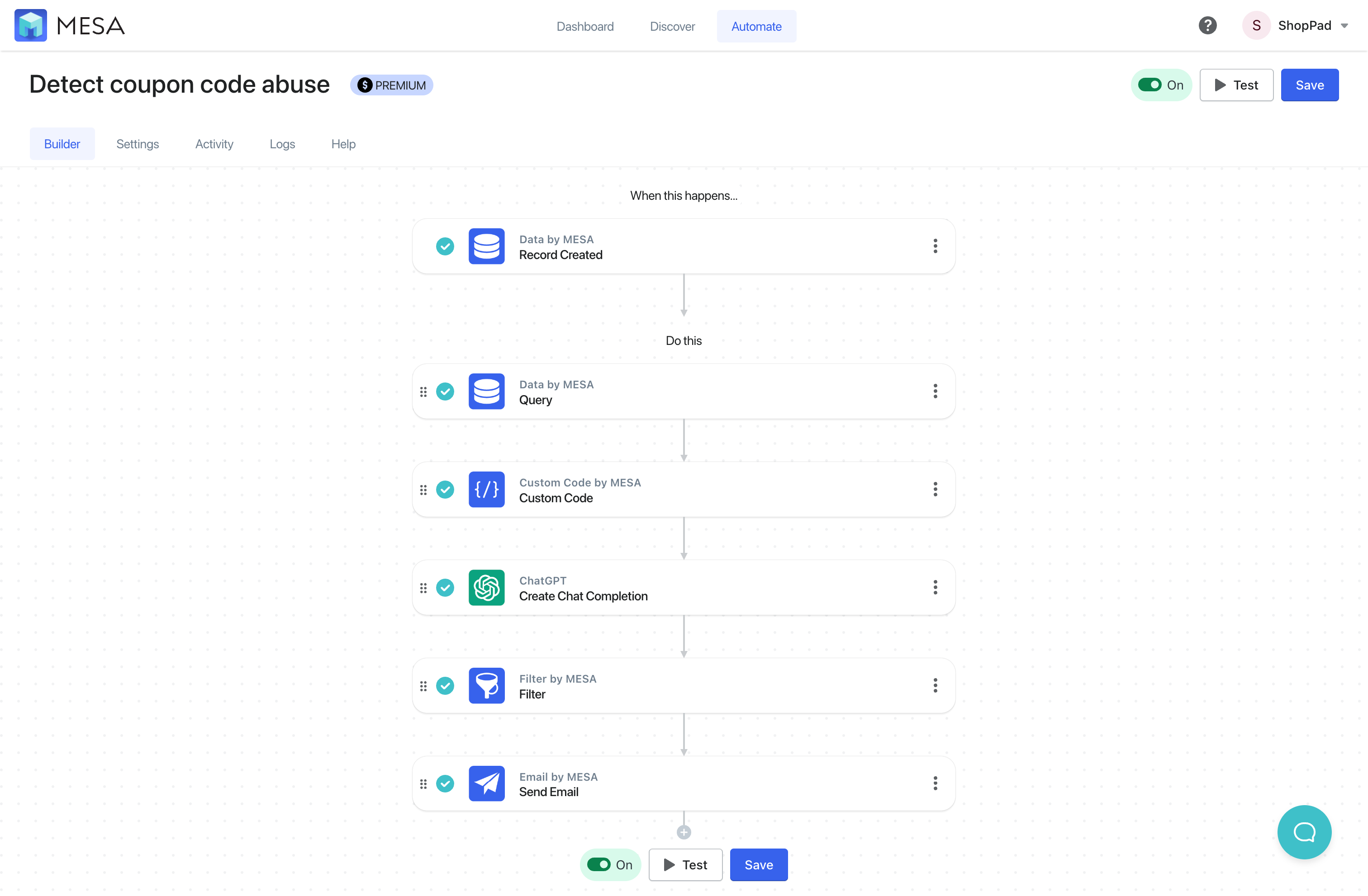 workflow detect coupon code abuse