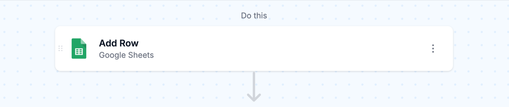workflow step: google sheets - add row