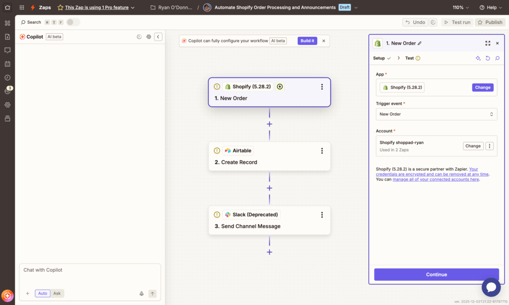 zapier workflow builder
