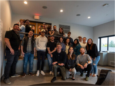 company pic after a wellness activity in Park City Utah